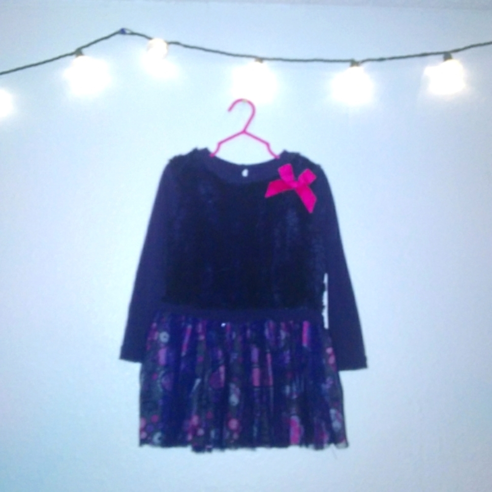 Dollie & Me Faux Fur And Lace Dress